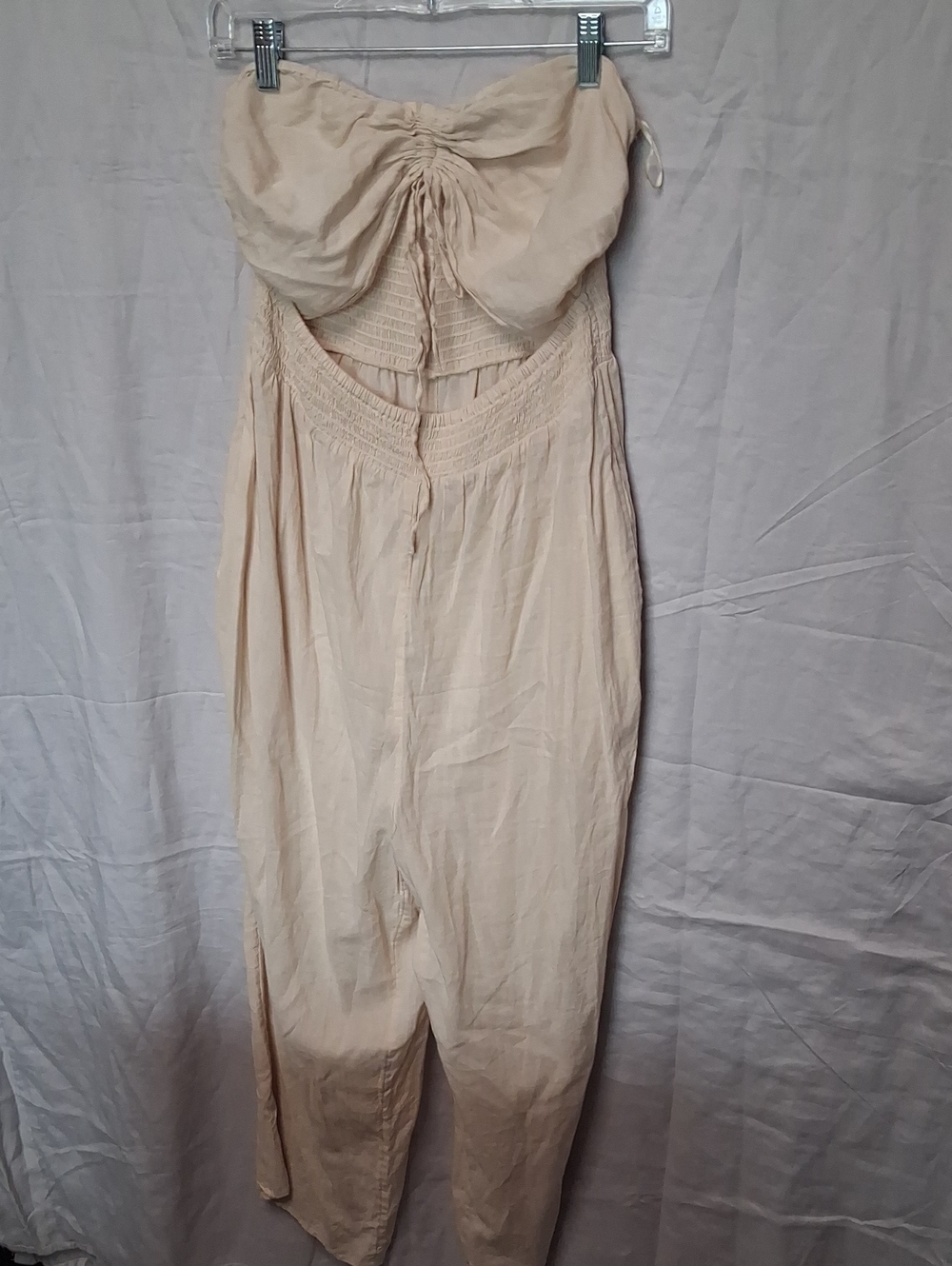 Cotton On Strapless Cream Gathered Bust Jumpsuit